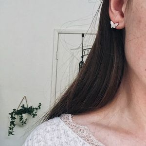 Beautiful silver butterfly earrings!